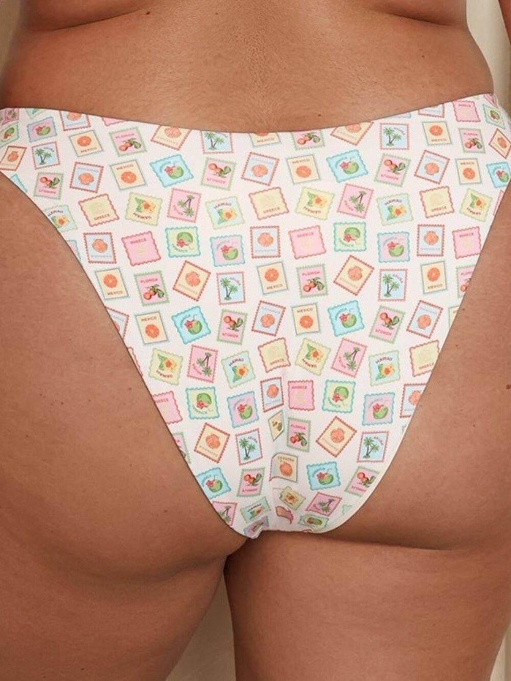 Dippin' Daisy's Dive In High Waist Bikini Bottom Collecting Stamps XL MSRP $48
